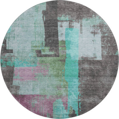 Premium Machine Washable Larrison AMF1779 Blocks Rug