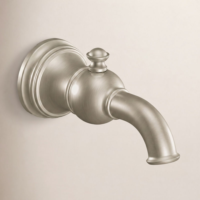 Weymouth Single Handle Wall Mounted Tub Spout Trim with Diverter, Brushed Nickel