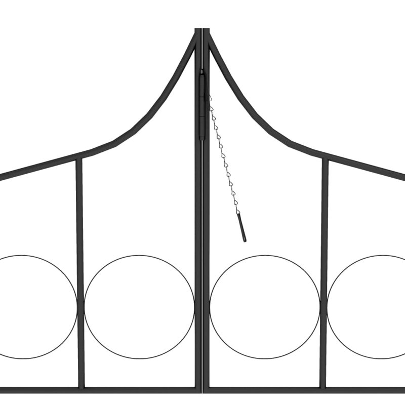 Arche de jardin avec barrière noire 54,3 po x 15,7 po x 93,7 po