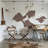 Distressed White Plaster and Exposed Brick Wall Mural-681950944