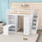 Full Wooden Loft Bed with Integrated Workspace and Wardrobe-1864696658