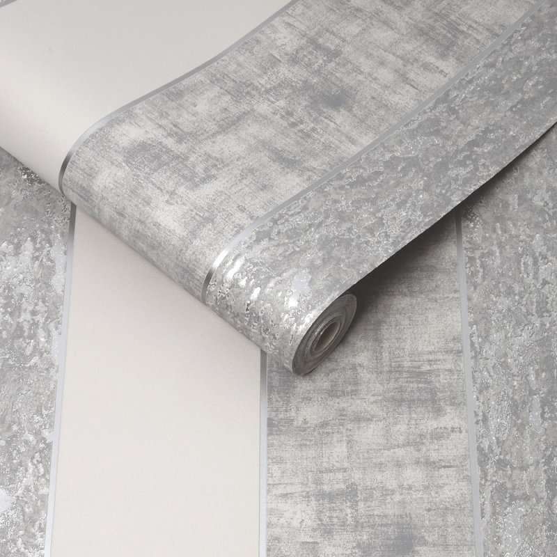 Superfresco Milan Suede Effect Striped Wallpaper, Grey