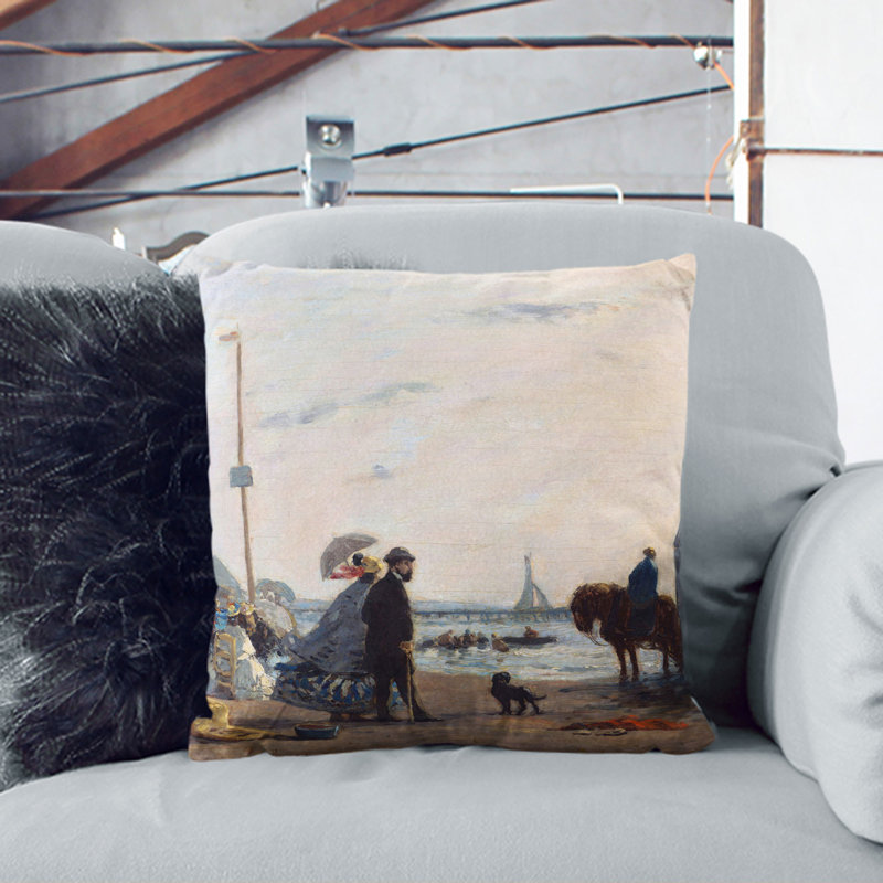 Square Cushion, 40cm H x 40cm W x 15cm D, Stone