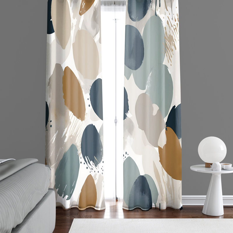 Paire de rideaux semi-transparents en polyester Draeden, L 20 po x L 82 po