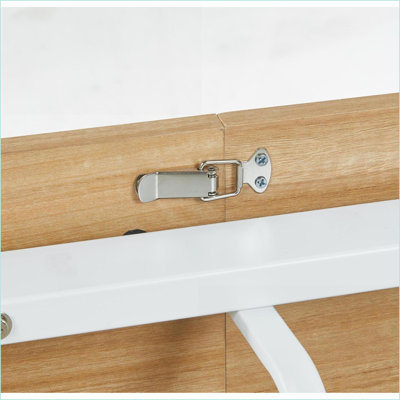 Modern Space-Saving Coffee Table with MDF Top &amp; Metal Legs, Adjustable Length, Easy-Clean for Living Room