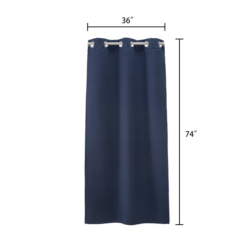 Rideau de douche gaufré Duppstadt, Bleu marine, H 74 po x l 36 po