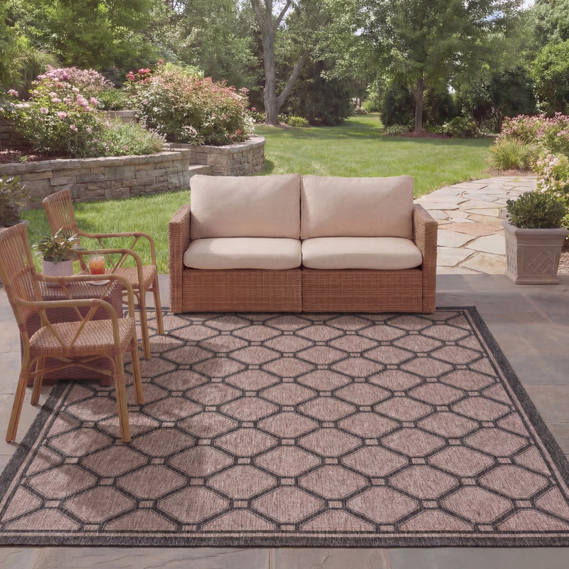 Tapis intérieur / extérieur à motif géométrique Sayde Performance, Rectangle 8 pi x 11 pi