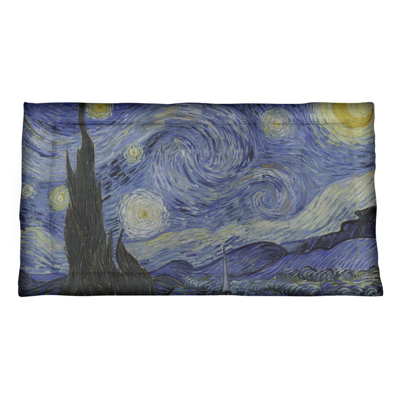 Taie décorative Vincent Van Gogh, Très grand, Polyester, Bleu / brun / jaune