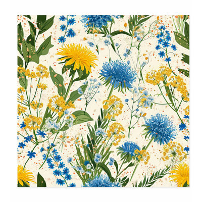 «Botanical Flowers Array IV Cottage», reproduction d'art non encadrée