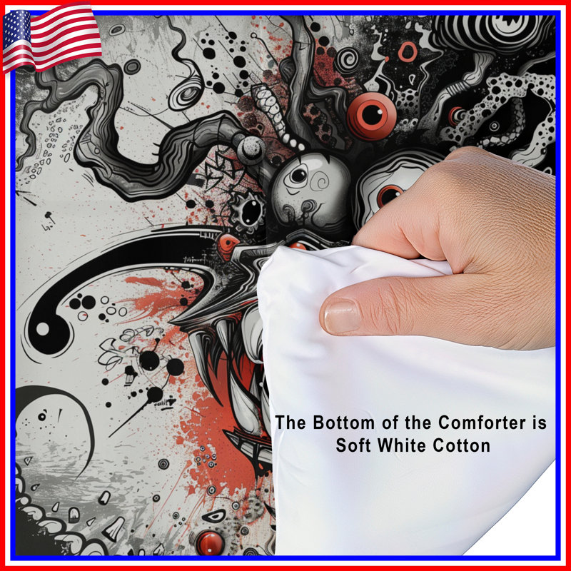 Monster Bedding Abstract Comforter Eclectic, King