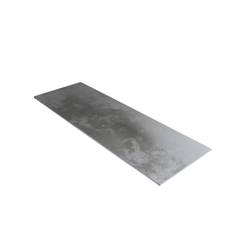 Bravura 16 X 48 In. Matte Ceramic Large Format Wall And Floor Tile (10.34 Sq Ft/Case) - 2 Pack, Silver Charcoal Gray