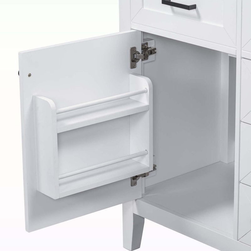 Bathroom Cabinet with Drawers,with Sink Combo, White