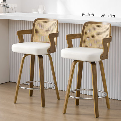 Tabouret de bar et de comptoir rembourré avec accoudoirs