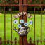 Panneau de bienvenue en métal, décoration en métal de cercle, décoration murale de jardin extérieur