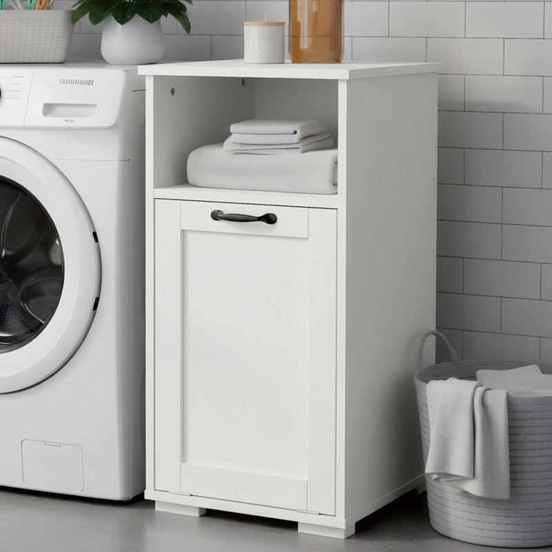Armoire à linge, panier à linge en bois avec conception inclinable