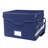 File Box Fireproof Document Box With Lock,File Storage Organizer Box With Insert Pocket,Collapsible Portable File Box Home Office File Cabinet With Handle For Hanging Letter/Legal Folder,Blue