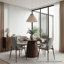 Ensemble de salle à manger à piédestal moderne avec chaises rembourrées de 47 à 83 po Modern-132494049-132494050