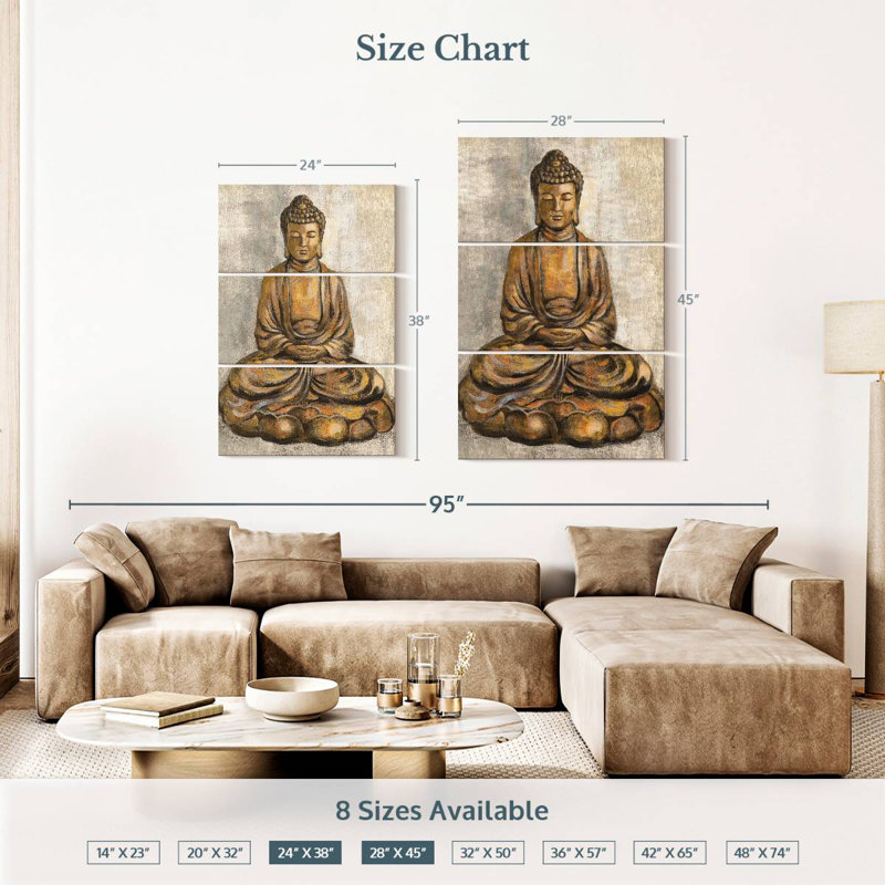Bouddha en bronze Leisha, H 38 po x l 24 po