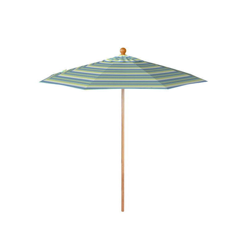 Parasol en bois de teck 7,5 pi, Bord de mer rayé