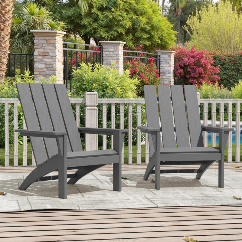 Danese 2-Piece All-Weather HDPE Adirondack Chair, Gray