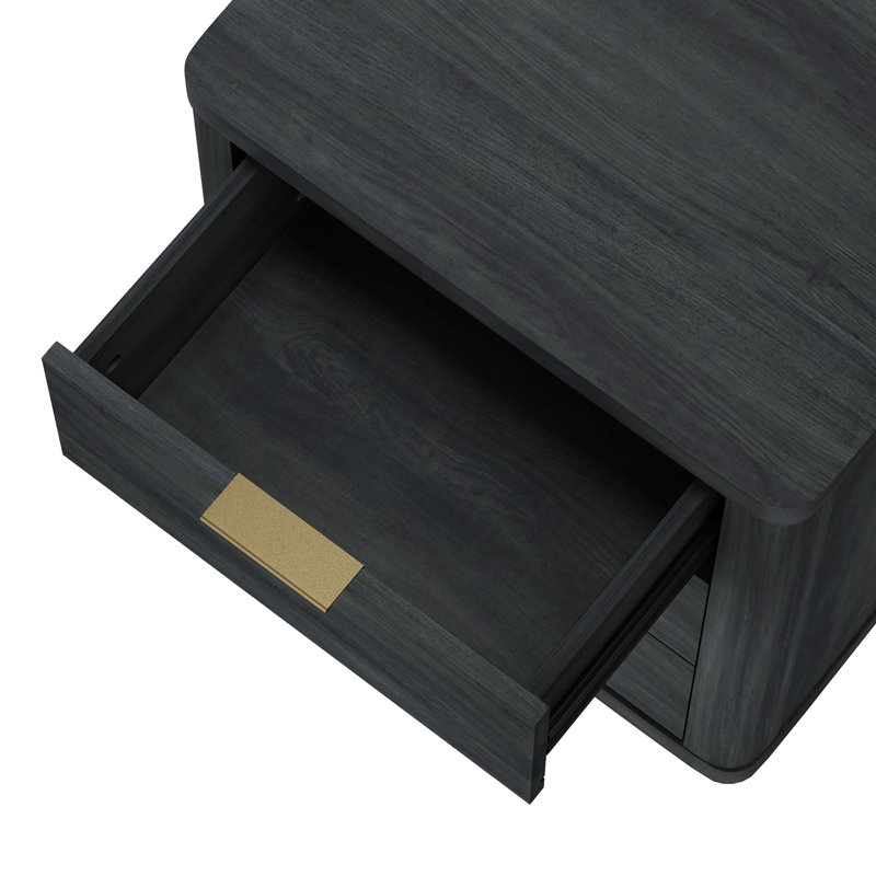 Table de chevet avec 3 tiroirs gris anthracite