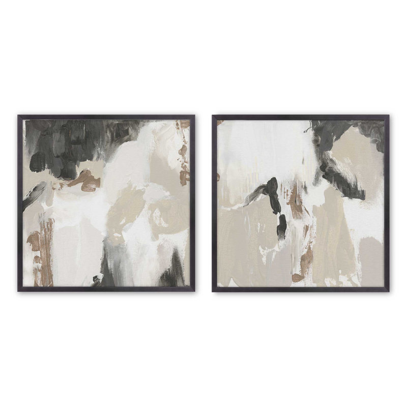 Monochromatique, ensemble de 2 reproductions sur papier mat d'archives encadrées, Zinc patiné, H 13,75 po x l 13,75 po