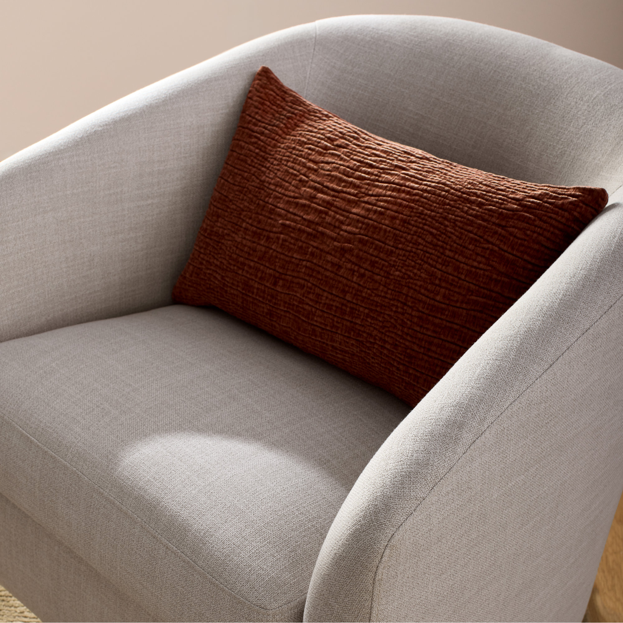 Edan Throw Pillow, Copper, Polyester/Polyfill, 21" x 13"