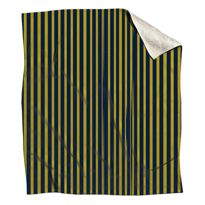 Couvertures à rayures bleu marine et jaunes