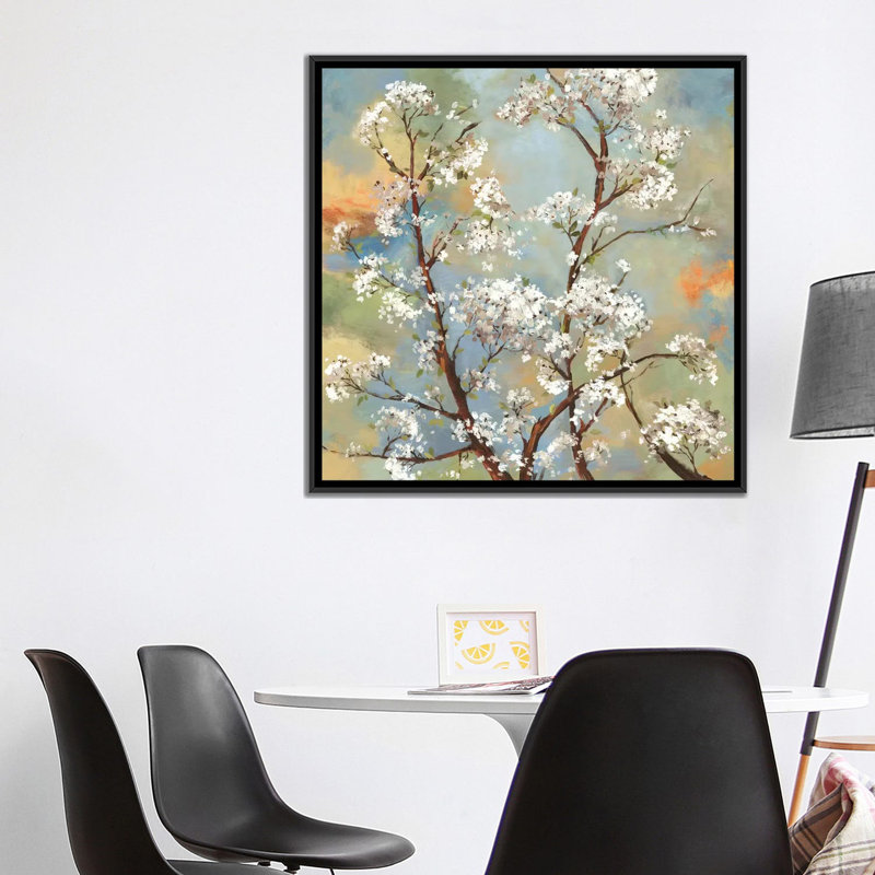« vignette i », impression sur toile, H 18 po x l 18 po x P 1,5 po, Toile avec cadre noir, Pas de tapis