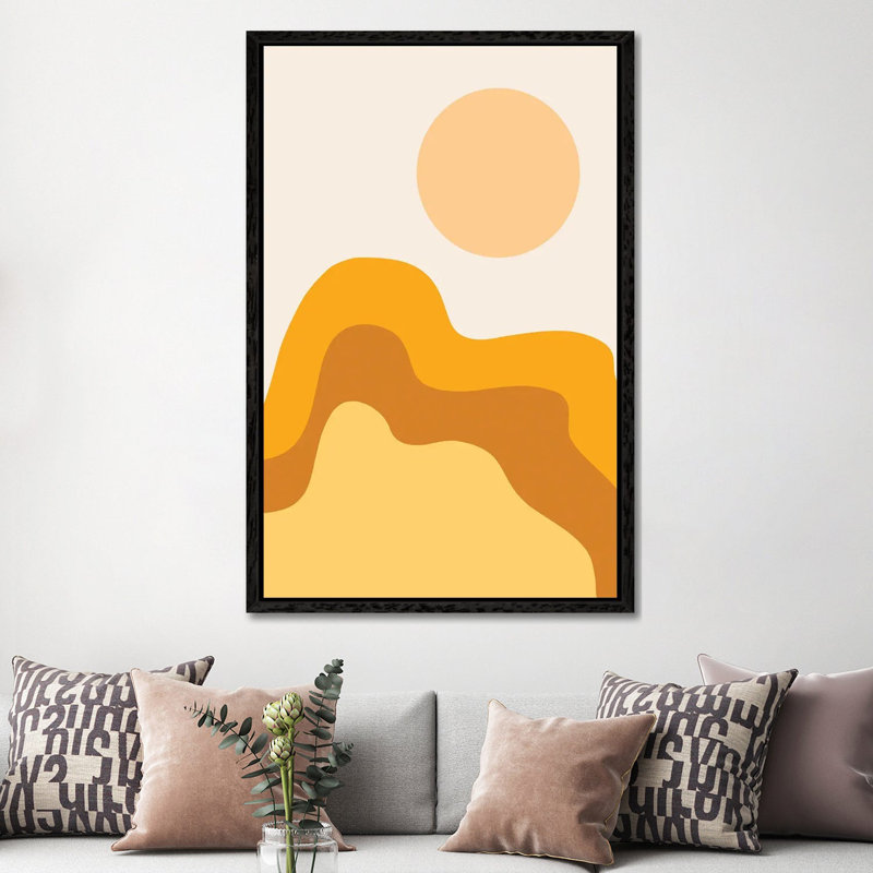 Sun Dunes II - Print on Canvas, 152.5 cm H x 101.5 cm W, Black Framed