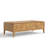 Adden Mid-century Modern 2-drawer Coffee Table With Figured Burl Veneer Fronts, Wood Frame & Brass-tone Pulls, Oak Finish-123524955