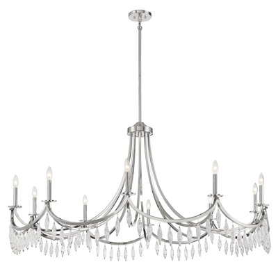 Lustre 10 lumières en laiton chaleureux Kameron