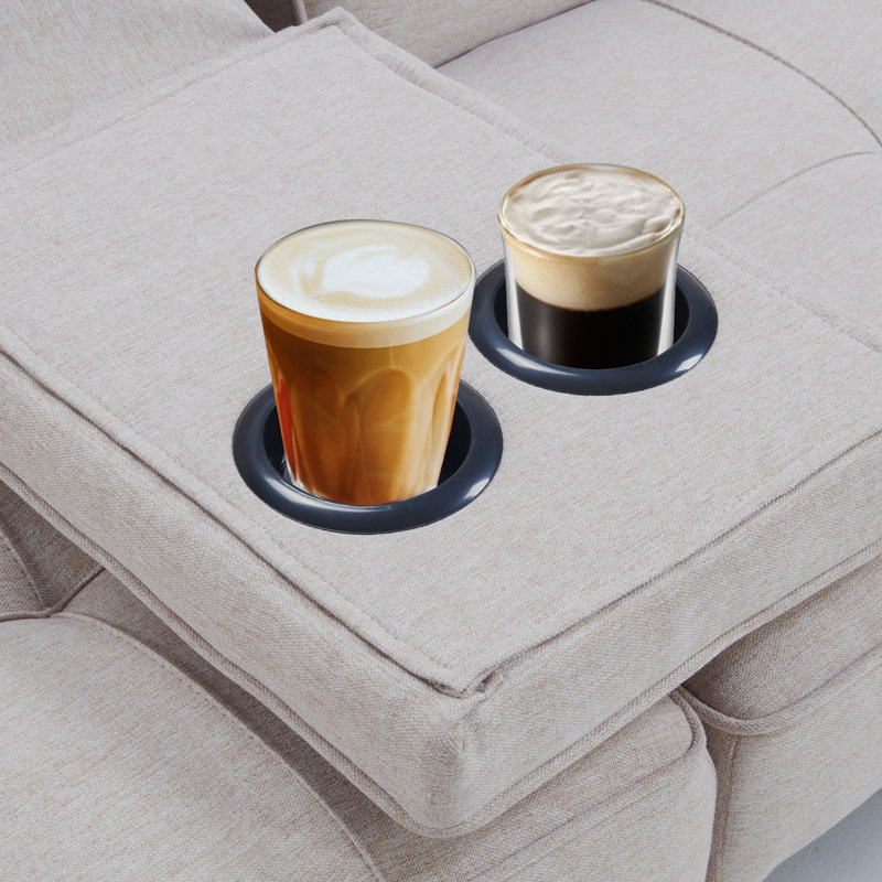 Canapé convertible et rembourré Jamilah, Microfibre beige