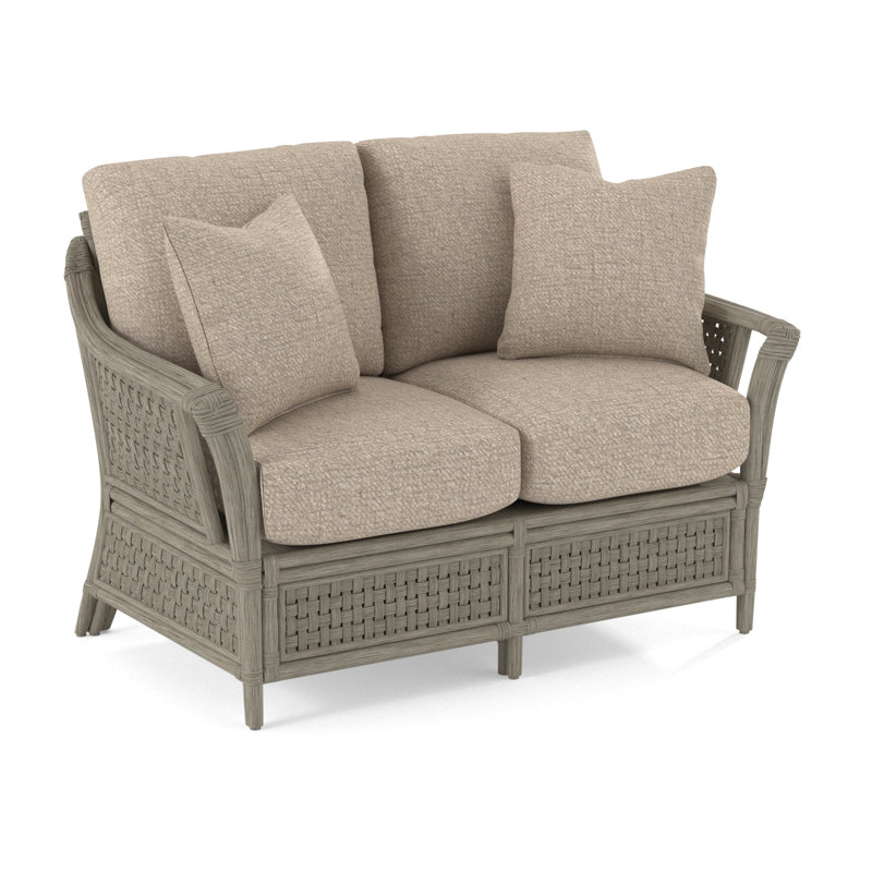 Boca Upholstered 55'' Loveseat, Stone Hearth, Black Buffalo Check; 