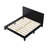 Full Platform Bed Frame with Headboard, Wood Slat Support, Sturdy Full Bed, Bedroom Furniture, Black-471915016-471915019