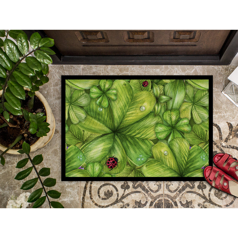Non-Slip Floral Outdoor Doormat, 27" H x 18" W
