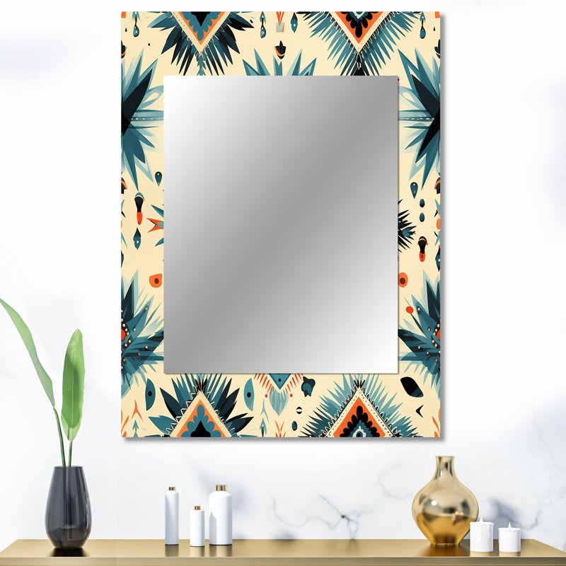 Motif trésors nomade de Threra - miroir géométrique, miroir mural décoratif géométrique, impression d'art en métal