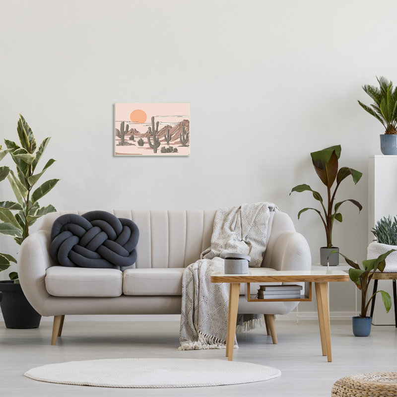 Été, soleil, désert, canyon, saguaro, cactus, estampe numérique, art texturé par Ziwei Li, H 13 po x l 19 po x P 0,5 po