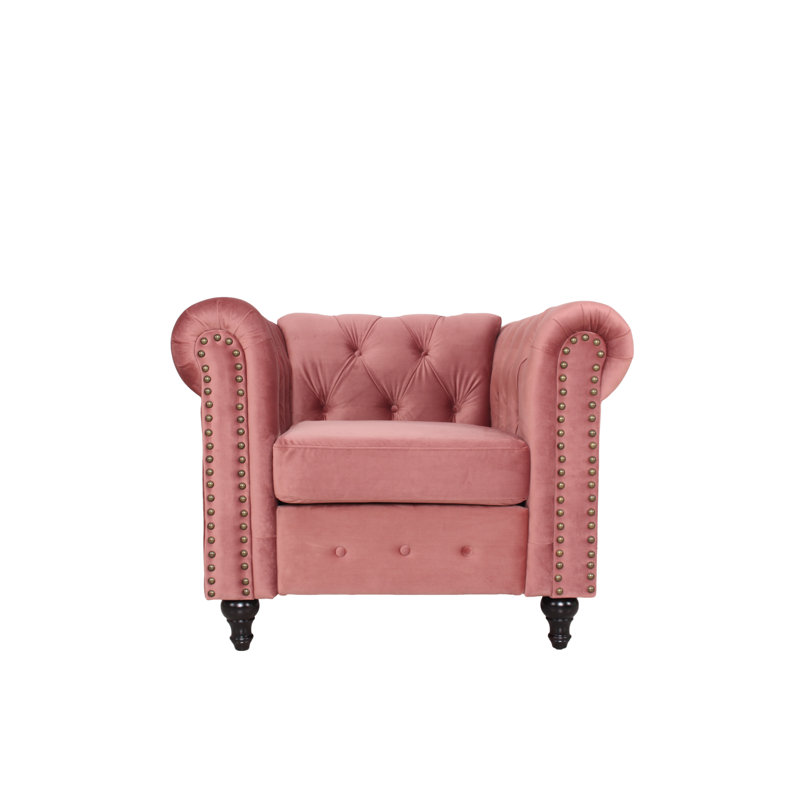 Chaise rembourrée Grise, Rose fumé