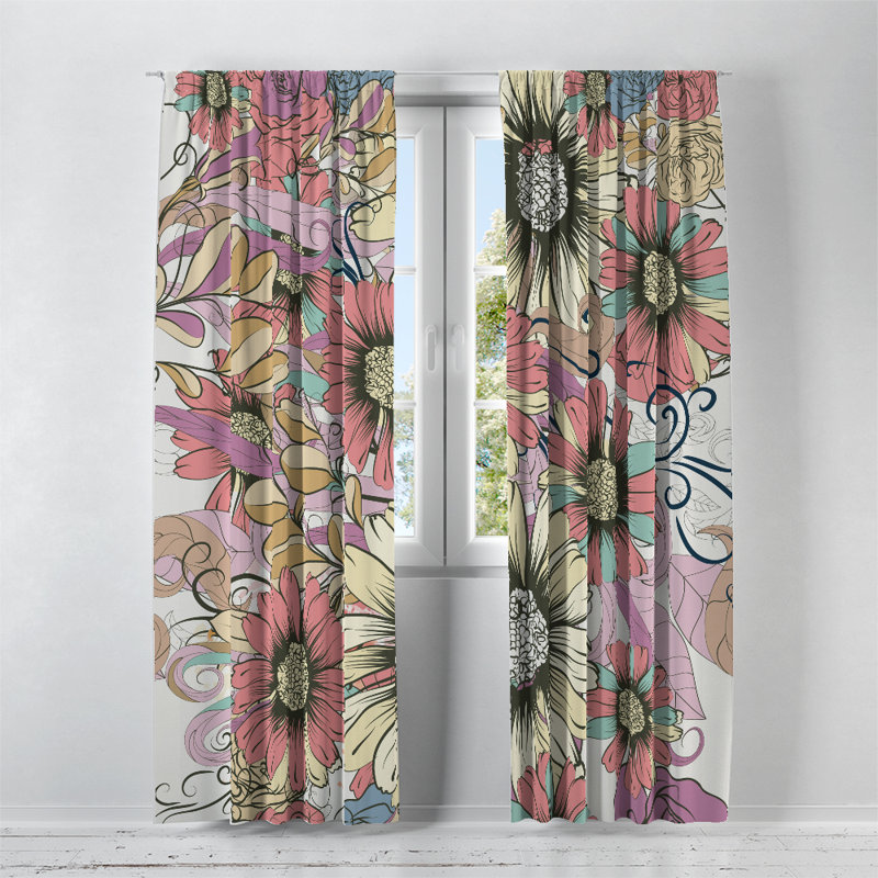 Semi Sheer Curtain Pair, 40" W x 82" L