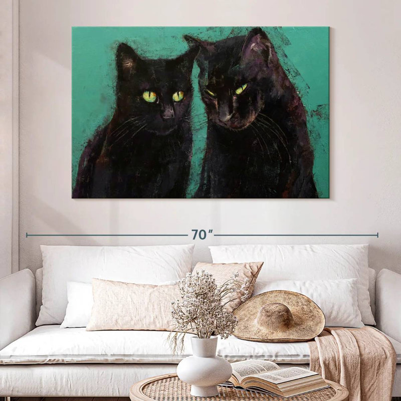 Brampt Two Black Cats, 34" H x 51" W