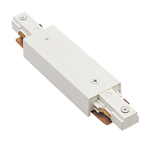 Straight Line I Track Connector with Power Feed, White