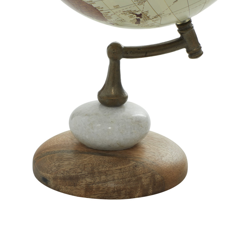 Globe terrestre en bois de manguier
