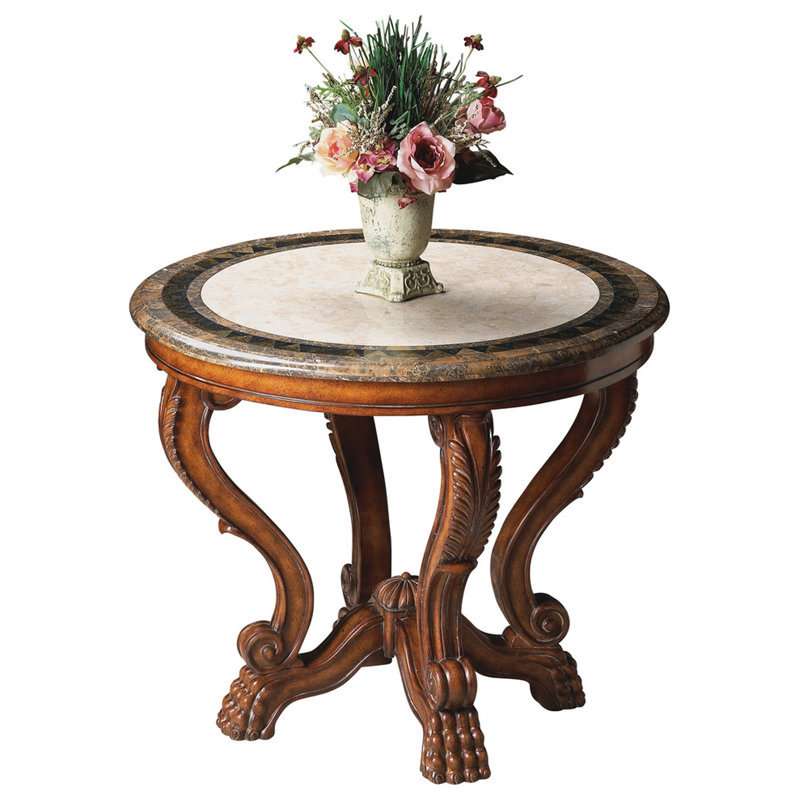 Mable Fossil Stone 36" Foyer Table