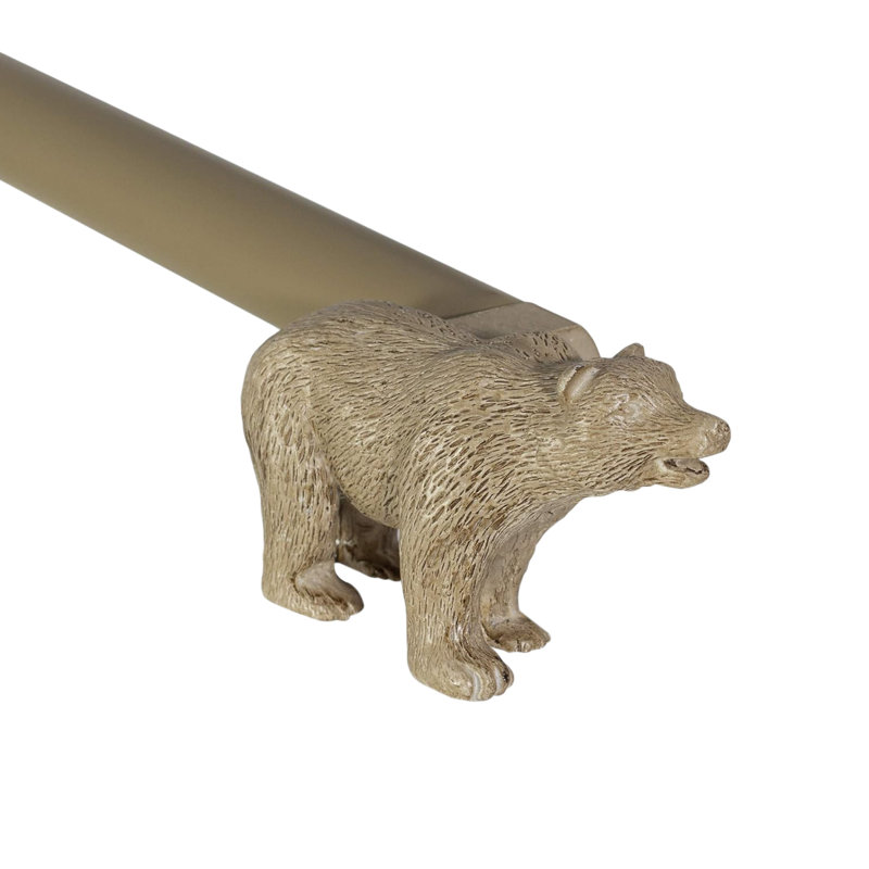 Tringle à rideaux simple ajustable Oren Bear, 48 po à 84 po, Cottage