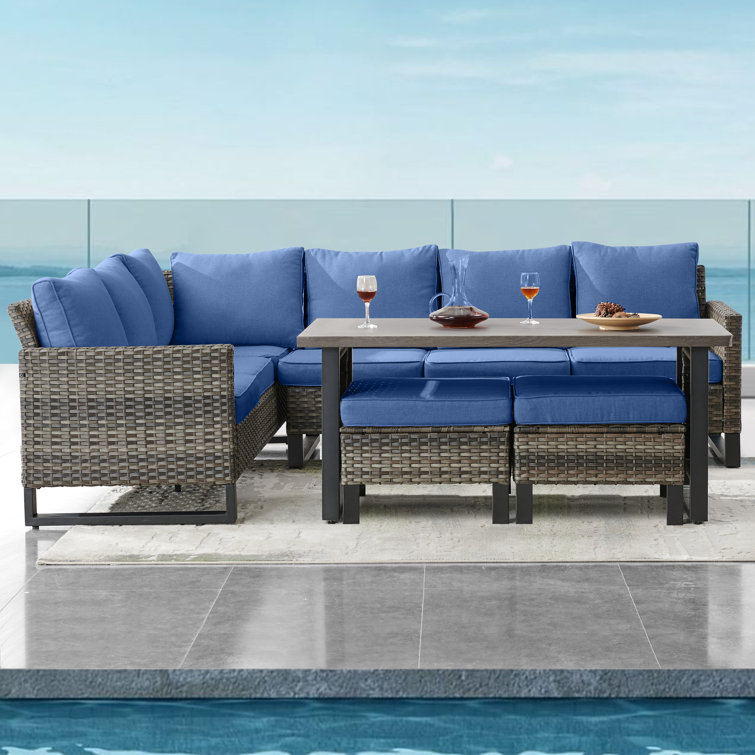 Soyab 5 - Person Modular Patio Conversation Sets with Cushions