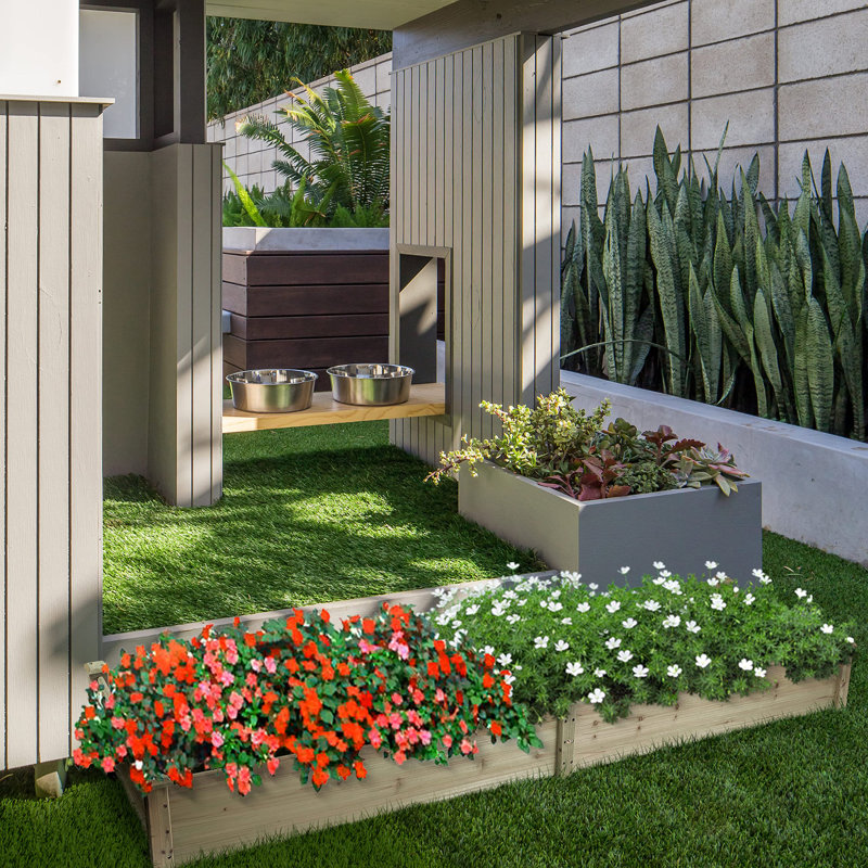 Lit de jardin surélevé en bois 8 pi x 2 pi Jerold