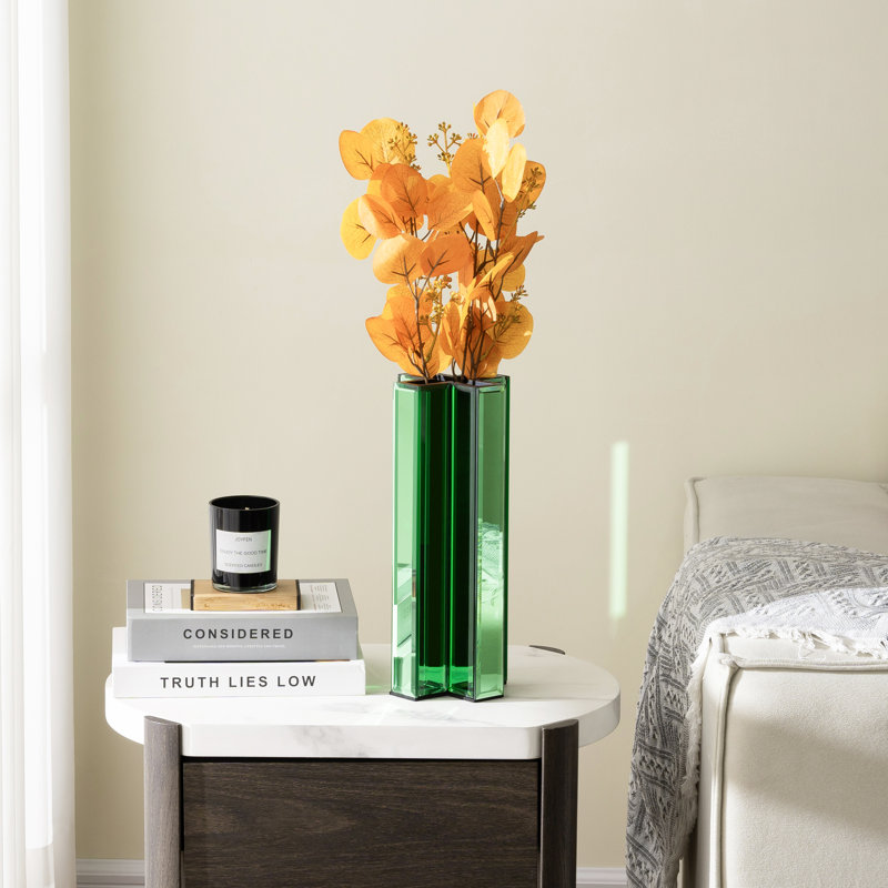 Decorative Vase  for Dried Flower 12x30cm, Green