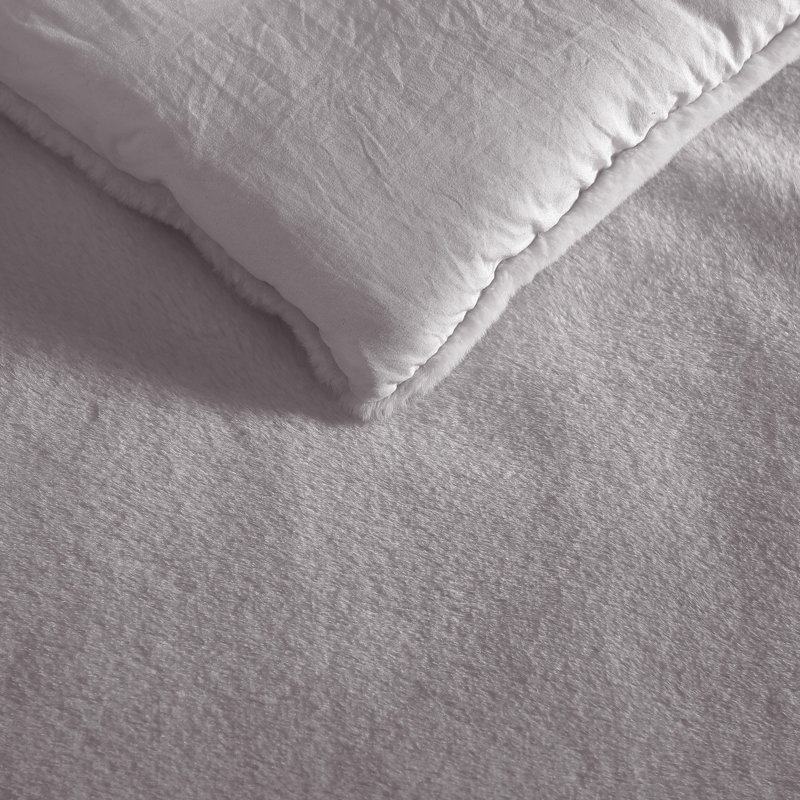 Ensemble d'édredon réversible beige Vera Wang Signature, Édredon pour grand lit + 2 taies décoratives, Gris