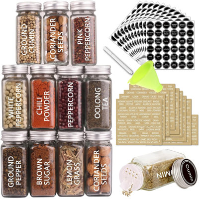 36 Pcs Glass Spice Jars 4oz Seasoning Storage Bottles